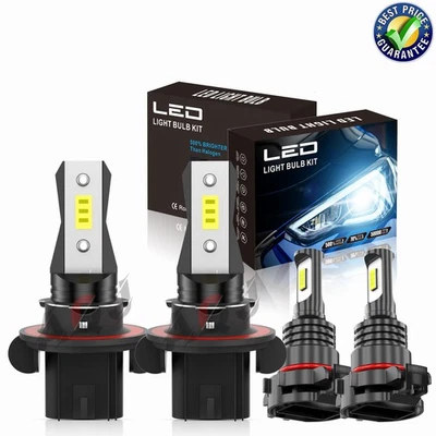 For Chevrolet Spark EV 2016 White 4pcs 6000k LED Headlights &Fog Light Bulbs Kit Foto 1 de 4