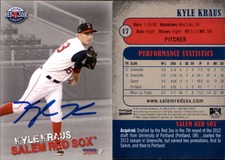 Kyle Kraus Signed 2014 Choice Salem Red Sox #17 Card Auto AU