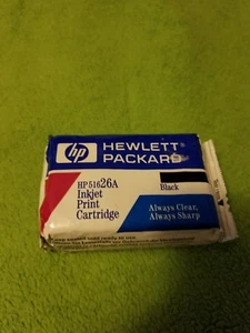 HP #26 51626a Genuine Black Ink Cartridge New Sealed - Picture 1 of 6