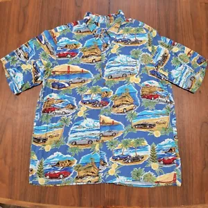Camisa Hawaiana Reyn Spooner Chevy Corvette San Francisco Rayón XXL Hecha en EE. UU. - Imagen 1 de 7