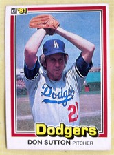 1981 Donruss Don Sutton Baseball Card #58 Dodgers HOF O/C & Corner Dings