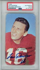 Len Dawson Autographed 1970 Topps Super #4 Trading Card PSA Slab 43823 - Picture 1 of 2