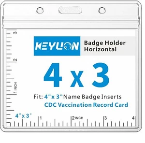 WATERPROOF Sealable Vaccination Record Card 4 x 3 Holder Protector vaccine - Picture 1 of 6