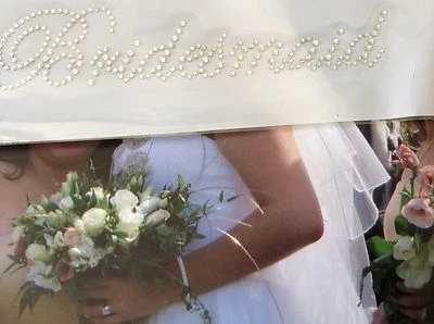 Iron on Rhinestone Bridesmaid Transfer Diamante 165x35mm WEDDING Post Free  - Image 1 of 4