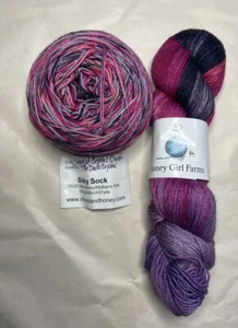 Filato per calze di seta Honey Girl Farms 2 matassine / Merino + seta / 437yds ciascuno - Foto 1 di 2