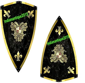 Medieval Knight Armor Templar Shield Steel Handcrafted Reenactment Armour Decor - Picture 1 of 3