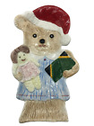 Ceramiche Leonardo Italy 7082 Bear Santa Hat Doll Serving Dish Christmas Cookie