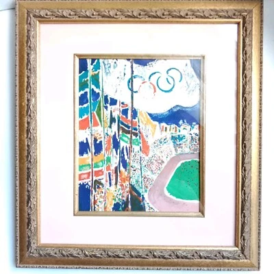 Jeux Olympiques Lithographie originale de Guy Bardone 1927 2015 Cadre 40 x 44 cm - Photo 1/4