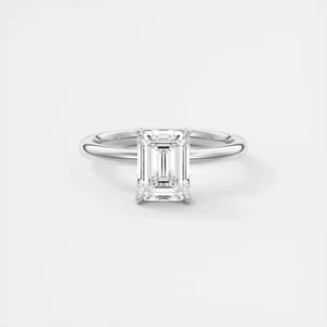 2 Ct Emerald Cut Lab Grown Diamond Solitaire Engagement Ring 14k White Gold - Picture 1 of 5