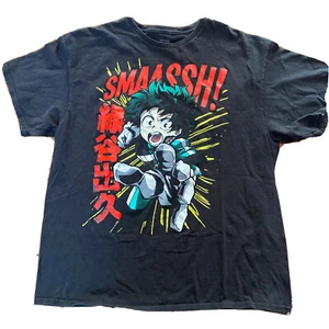 My Hero Academia Shirt XL Smaassh! Black Funimation Izuku Midoriya Deku - Picture 1 of 3