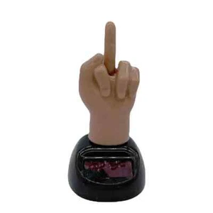Solar Powered Mid Finger Shaking Toy Car Dashboard Dancing Figure Toy Brown... - Picture 1 of 24