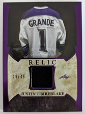 2022-23 Leaf In the Game Used Hockey Justin Timberlake Jersey Relic #29/45!!