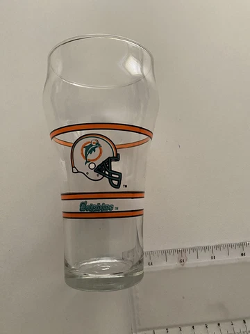 Miami Dolphins Glass Coke Cola Cola Vintage Collectible 15 oz Cover