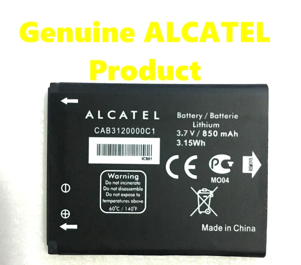 Alcatel  ⚡⚡3.7V Lithium Cell Phone Battery 850 mAh  ⚡⚡3.15Wh CAB3120000C1   - Image 1 of 1