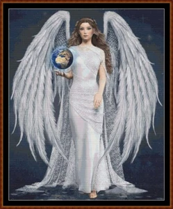 ANGEL OF THE WORLD ~ cross stitch pattern (punto cruz croce kreuzstich) - Picture 1 of 5