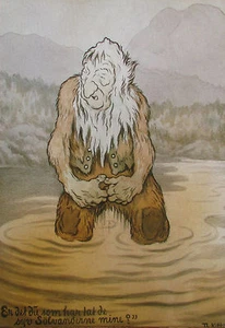 Theodor Kittelsen: Buchillustration zu Askeladden stiehlt dem Troll Druck print - Picture 1 of 2