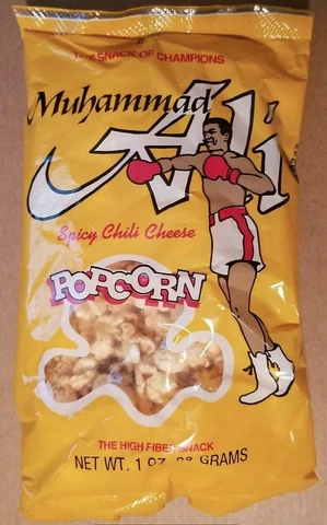 Vintage 1992 Boxing Fight Muhammad Ali Spicy Chili Cheese Popcorn Unopened Bag Cover