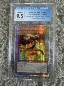 Slifer the Sky Dragon Prismatic Secret Rare PAC1-KR001 CGC 9.5 YuGiOh Korean - Picture 1 of 1
