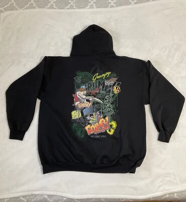 Grumpy Dwarf Hoodie Disney World Graphics Full Zip Sweatshirt 2 Sided Adult XL - Image 1 of 4