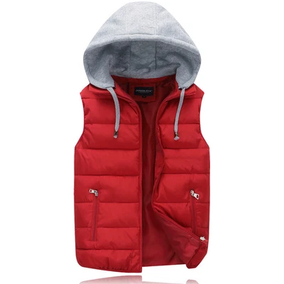 Mens Body Warmer Gilet Hoodie Hooded Contrast Hood Sleeveless Jackets Winter ⇓ - Image 1 of 4