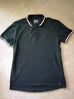Firetrap Polo Shirt From Sports Direct, Black With Burgundy Trim, Unused