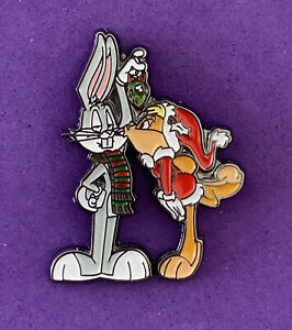 Pin, Badge, Anstecker, Looney Tunes Bugs Bunny & Lola, Weihnachten, Christmas