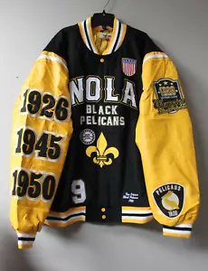 New Negro Leagues Baseball New Orleans Black Pelicans real wool jacket men's L - Picture 1 of 6