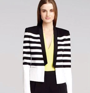 BCBGMAXAZRIA Guy Striped Tuxedo Blazer Jacket Size L - Picture 1 of 11