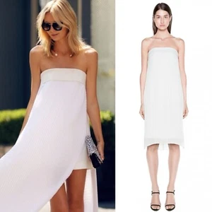 Dion Lee Line II Dress Size AU8 US4 White Strapless Pleated Overlay - Picture 1 of 7