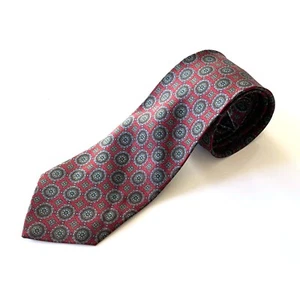 Thomas Pink Men's 100% Silk UK Designer Red Blue and Green Geometric Necktie - Picture 1 of 5