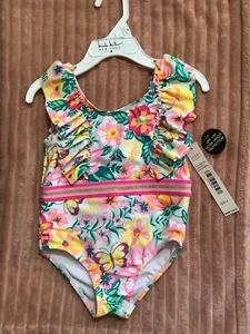 Nicole Miller New York Swimsuit Toddler Size 4 Hawaiian Floral One Piece - Picture 1 of 4