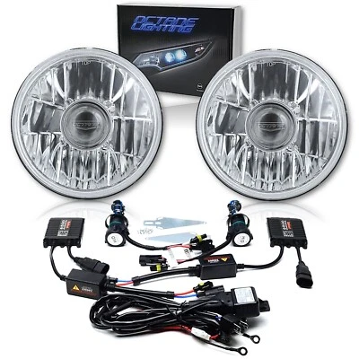 Kit de faros proyectores de cristal de 7" blancos 6k HID para Jeep Wrangler 76-16 Foto 1 de 4