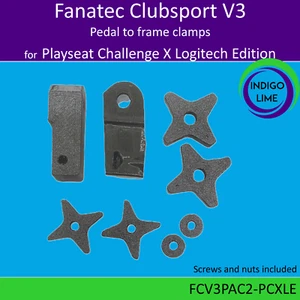 Pedal Clamps for Fanatec Clubsport V3 pedal onto Playseat Challenge X - Picture 1 of 2