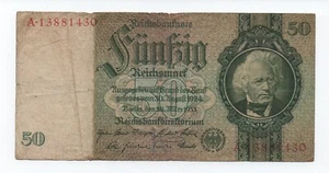GERMANY 50 REICHSMARK 1933 PICK 182A LOOK SCANS - Picture 1 of 2