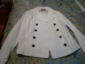 American Living weiße maritime klassische Jacke mit marineblauen Knöpfen Größe M - Bild 1 von 3