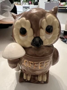 Vintage Owl Coffee Pottery Canister, Lorrie Design, Made In Japan - Picture 1 of 6