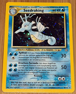 Seedraking # 8/111 Rare Holo Neo Genesis von 2001 Pokemon Deutsch Mint Vintage - Bild 1 von 4