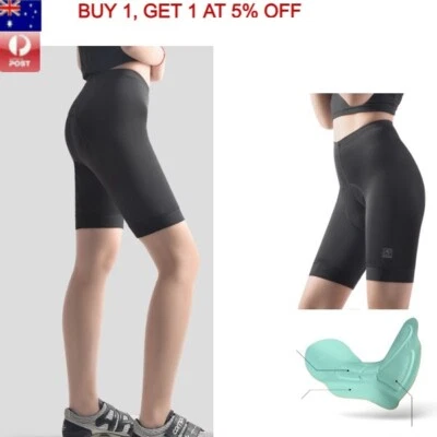 Womens High Waist Padded Cycling Bike Shorts Bicycle Riding Pants Sports Ladies - image 1 of 4
