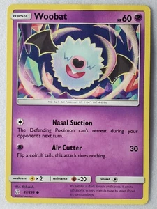 Woobat 87/236 - LP - Cosmic Eclipse Sun Moon Pokemon Card - Shibuzoh Art - Picture 1 of 3