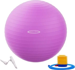 BalanceFrom Antiburst Exercise Ball - Purple, Slip Resistant, Premium CT-15 - Picture 1 of 2
