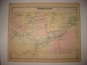ANTIKE KARTE 1875 MIDDLEBURY TOWNSHIP KEENEYVILLE TIOGA COUNTY PENNSYLVANIA SELTEN - Bild 1 von 1