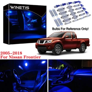 7x Blue LED Interior Bulbs Light Package Kit For 2005-2017 2018 Nissan Frontier - Picture 1 of 12