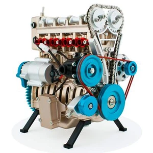 4 Cylinder Visible Internal Combustion Ohc Engine Motor Working Model DIY Kit - Picture 1 of 6