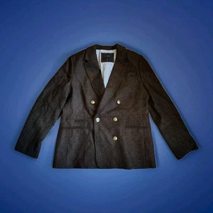 J. Crew Bristol Women's Double Breasted Tweed Herringbone Brown Jacket Size 12 - Picture 1 of 14