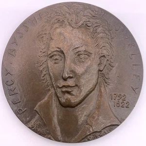 Percy Bysshe Shelley My Soul Enchanted Boat Poem Medal Bronze Token Paperweight - Picture 1 of 4
