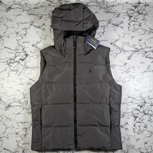 POLO RALPH LAUREN Mens Grey Tyrol Down Vest Gilet Bodywarmer SIZE MEDIUM NEW - Picture 1 of 17