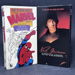 How To Draw Comics Marvel Way 1988 - Neil Gaiman Live 2000 VHS Tape Lot of 2 New - Bild 1 von 8