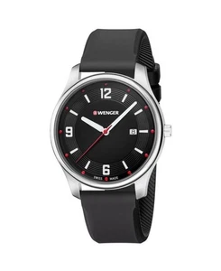WENGER Men Analog Quartz Casual Watch Classic Dress Black Dial Waterproof Round - Picture 1 of 6