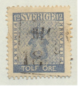 Schweden Briefmarke Scott #9, gebraucht - Bild 1 von 1