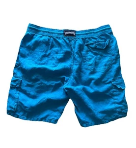VILEBREQUIN Mens Size XXXL Aqua Blue 100% Linen Classic Beach Cargo Shorts RARE - Picture 1 of 12